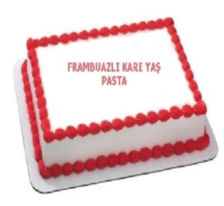 Özel Yapım 15 Kişilik Kare Dikdörtgen Frambuazlı Pasta